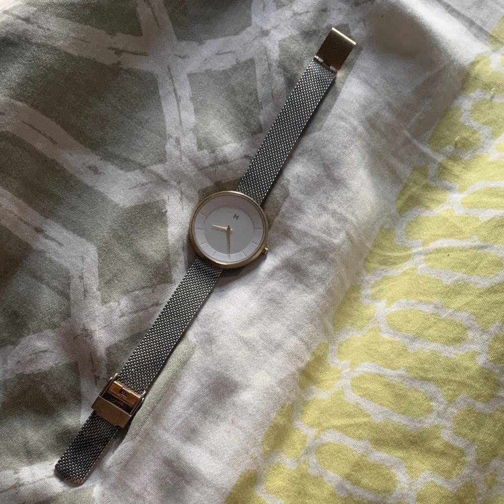 MVMT Gold and Silver Mesh Strap Watch